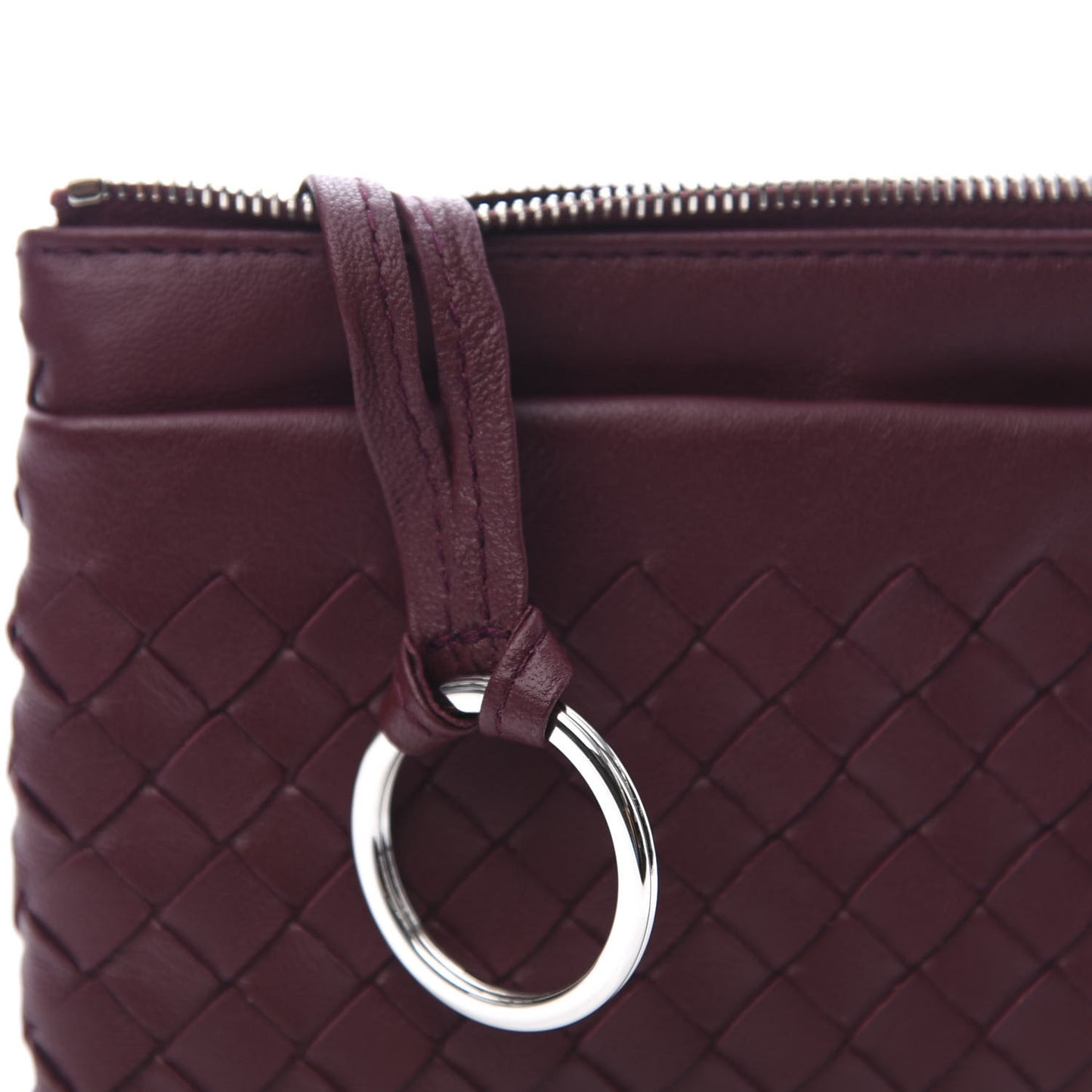 Nappa Intrecciato Key Holder Aubergine