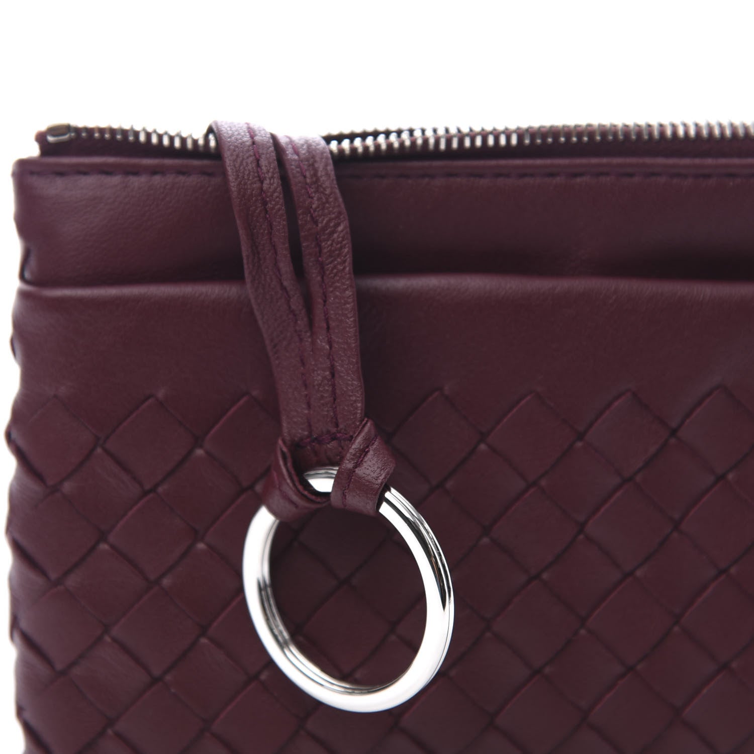Bottega Veneta Nappa Intrecciato Key Holder Aubergine 9 of 10