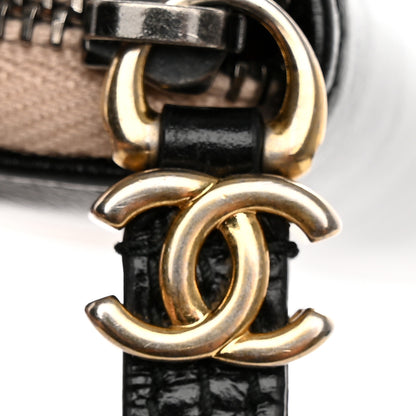 Chanel Aged Calfskin Quilted Small Gabrielle Zip Around Wallet Beige Black 14 of 15