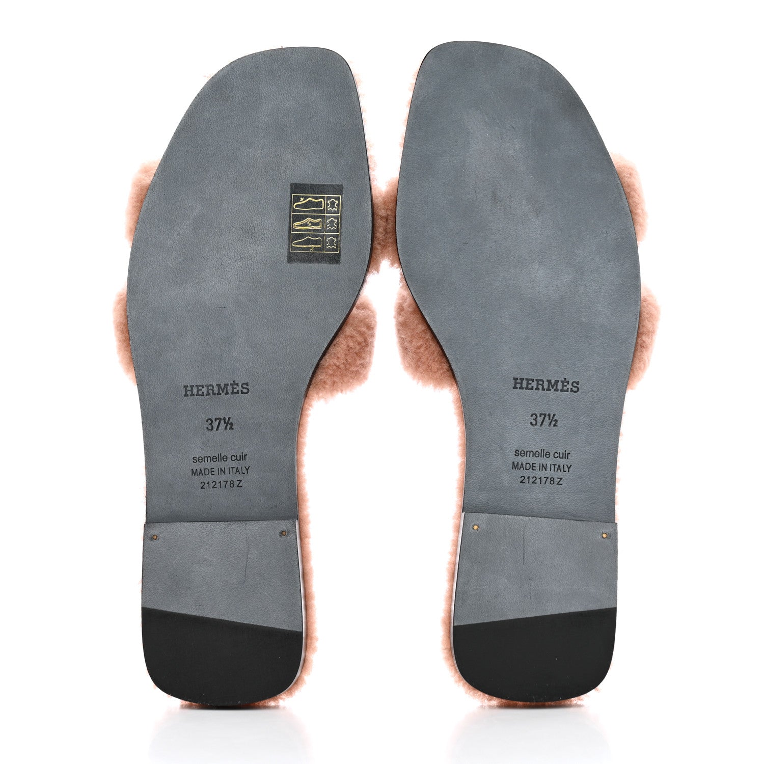 Hermes Woolskin Oran Sandals 37.5 Rose Aube 5 of 11