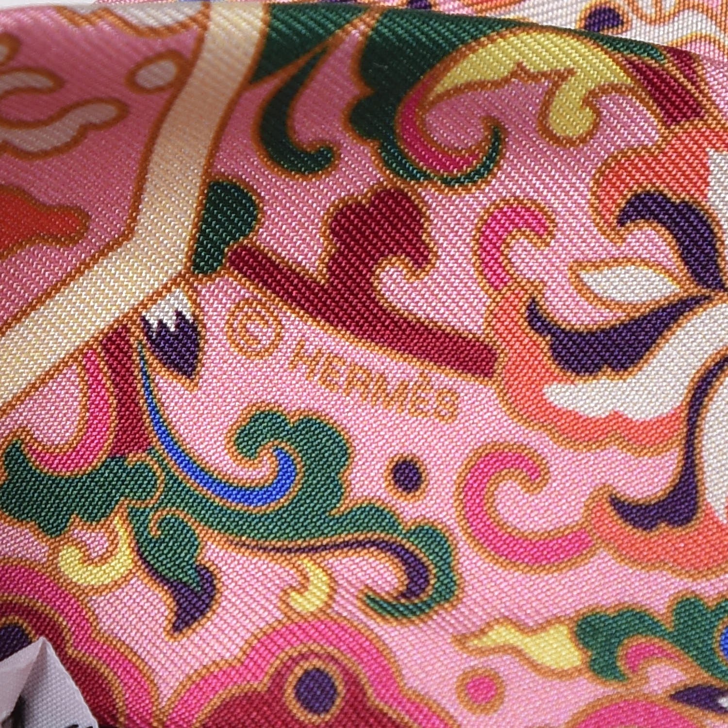 Hermes Silk Collections Imperiales Twilly Beige Rose Vert 3 of 4