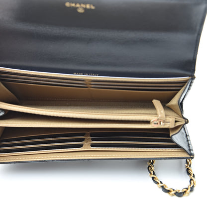 Chanel Goatskin Quilted Chic Pearls Clutch With Chain Black 5 of 12