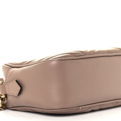 Gucci Calfskin Matelasse Small GG Marmont Chain Shoulder Bag Porcelain Rose 10 of 11