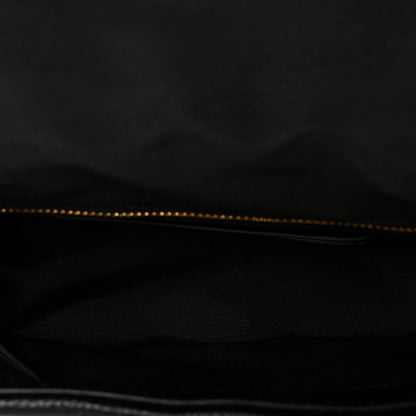 Marc Jacobs Grained Calfskin Quilted Double Stitched The Status Flap Crossbody Bag Black 5 of 8