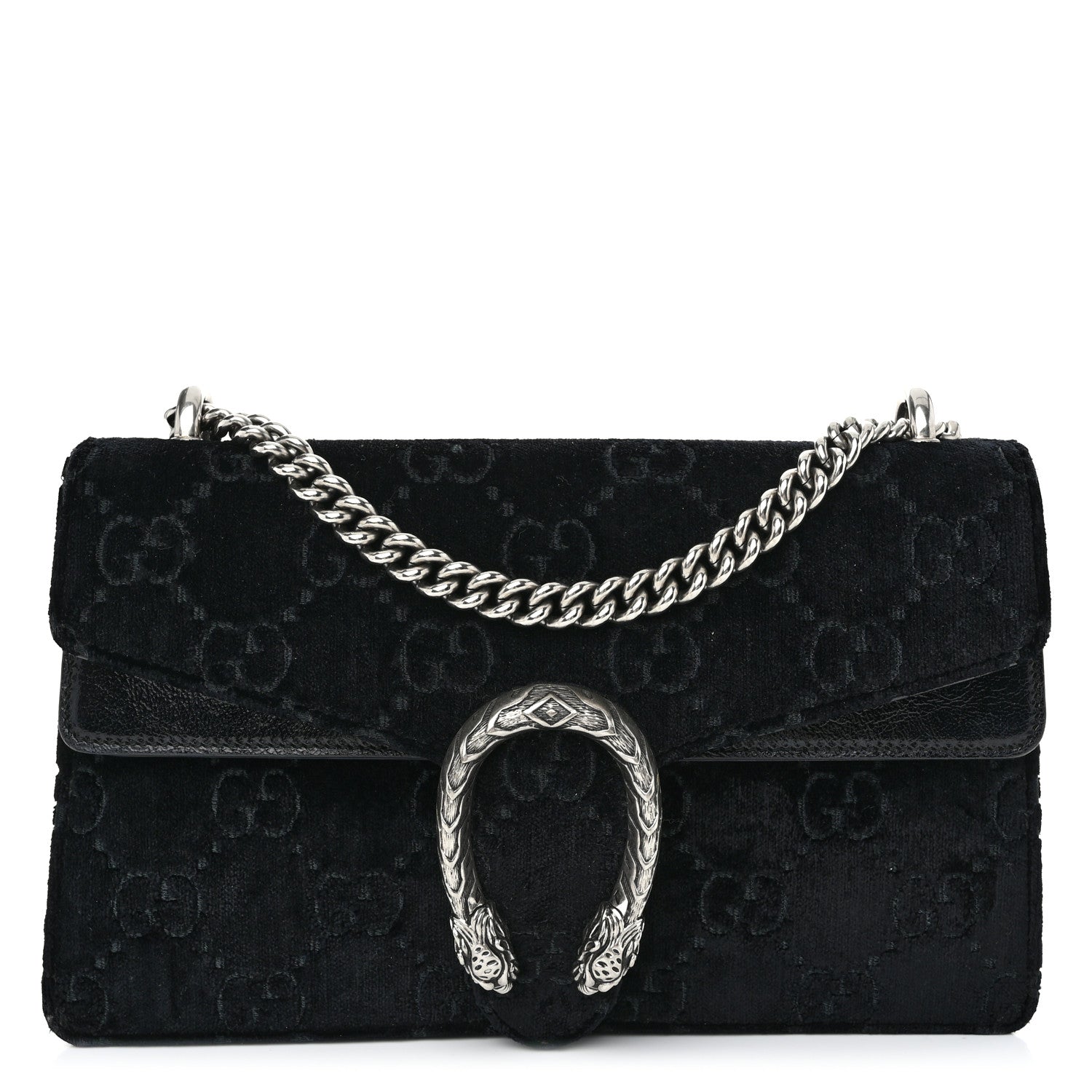 Gucci Velvet GG Monogram Small Dionysus Shoulder Bag Black 1 of 13
