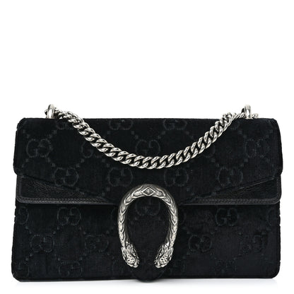 Gucci Velvet GG Monogram Small Dionysus Shoulder Bag Black 1 of 13