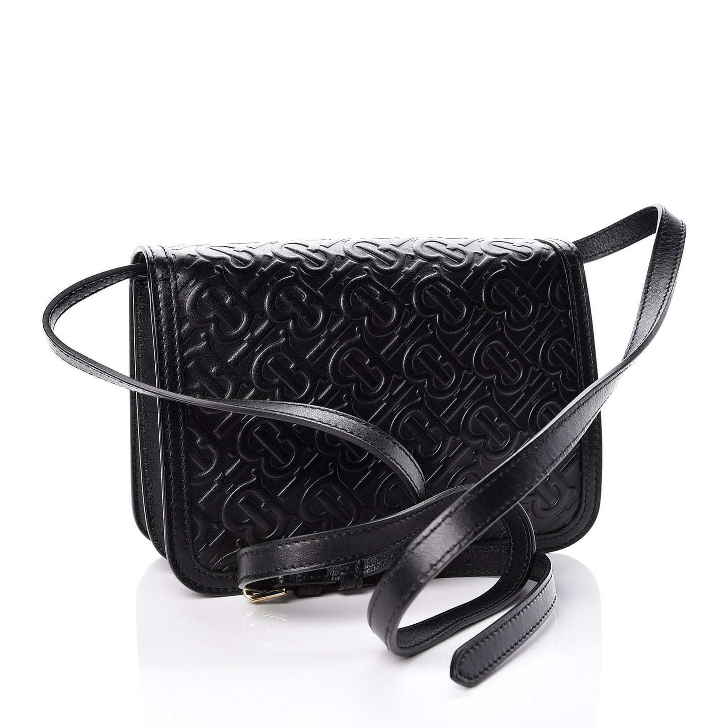 Calfskin Monogram Embossed Small TB Bag Black