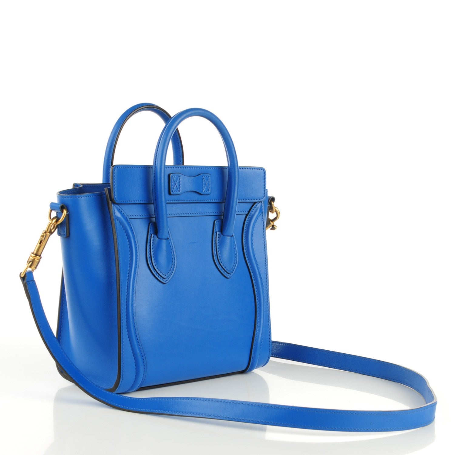 Celine Palmelato Calfskin Nano Luggage Electric Blue 3 of 9
