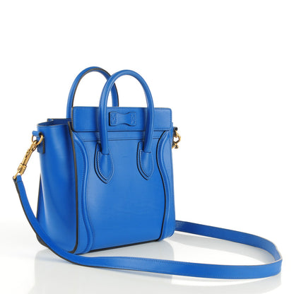 Celine Palmelato Calfskin Nano Luggage Electric Blue 3 of 9