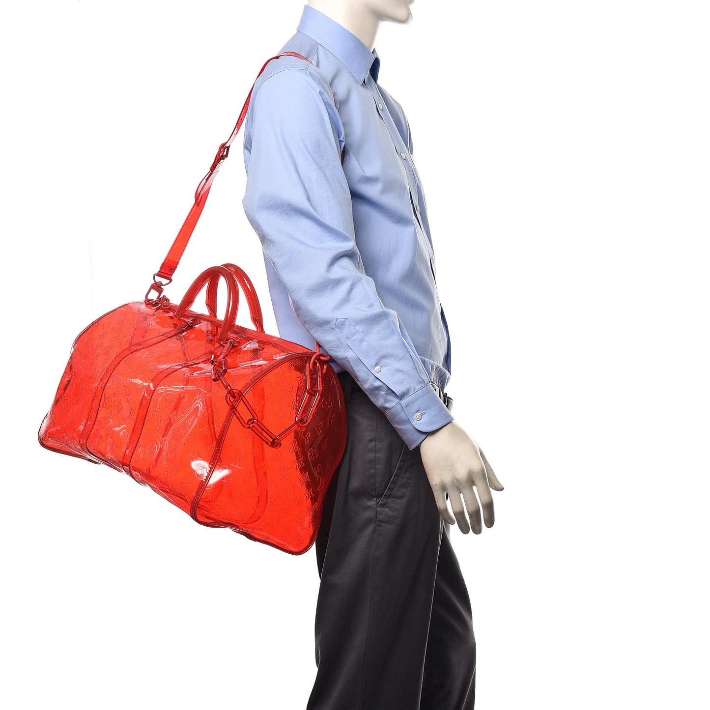 PVC Monogram Keepall Bandouliere 50 Grenadine Red