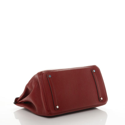 Hermes Taurillon Clemence Birkin 35 Rouge H 6 of 29