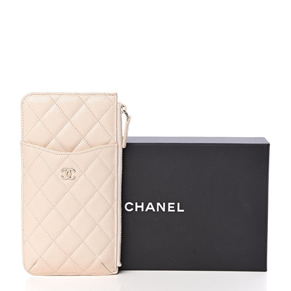 Chanel Caviar Quilted Classic Flat Wallet Pouch Light Beige 8 of 8