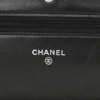 Chanel Lambskin Quilted Wallet On Chain WOC Black 6 of 12