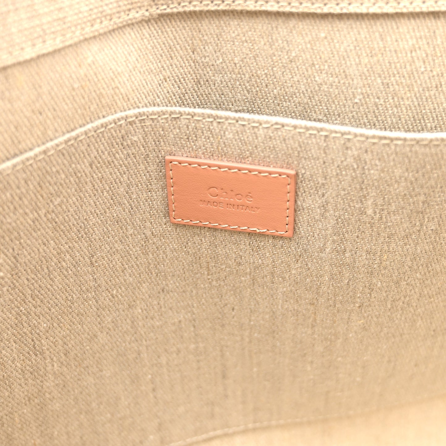 Linen Calfskin Medium Woody Ribbon Tote Wooden Orange