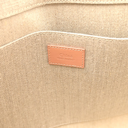 Chloe Linen Calfskin Medium Woody Ribbon Tote Wooden Orange 6 of 10