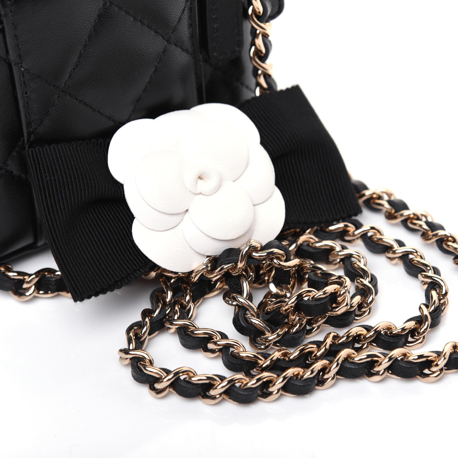 Chanel Lambskin Quilted My Chanel Lady Vanity Case With Chain Black 13 of 14