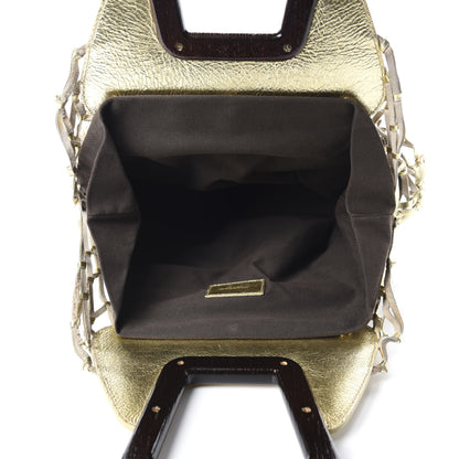 Dolce & Gabbana Metallic Calfskin Net Frame Tote Gold 5 of 13