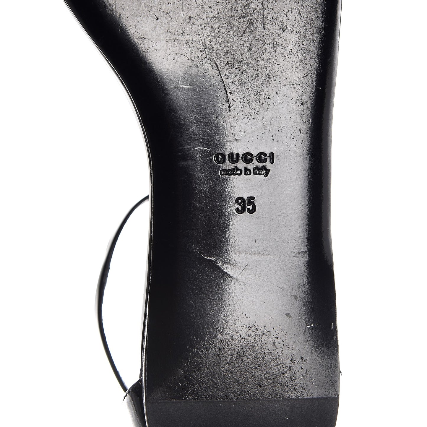 Patent GG T Strap Sandals 35 Black