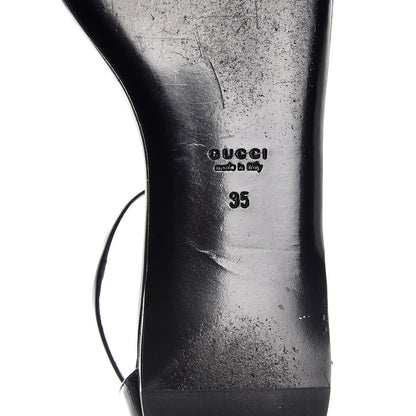 Gucci Patent GG T Strap Sandals 35 Black 8 of 9