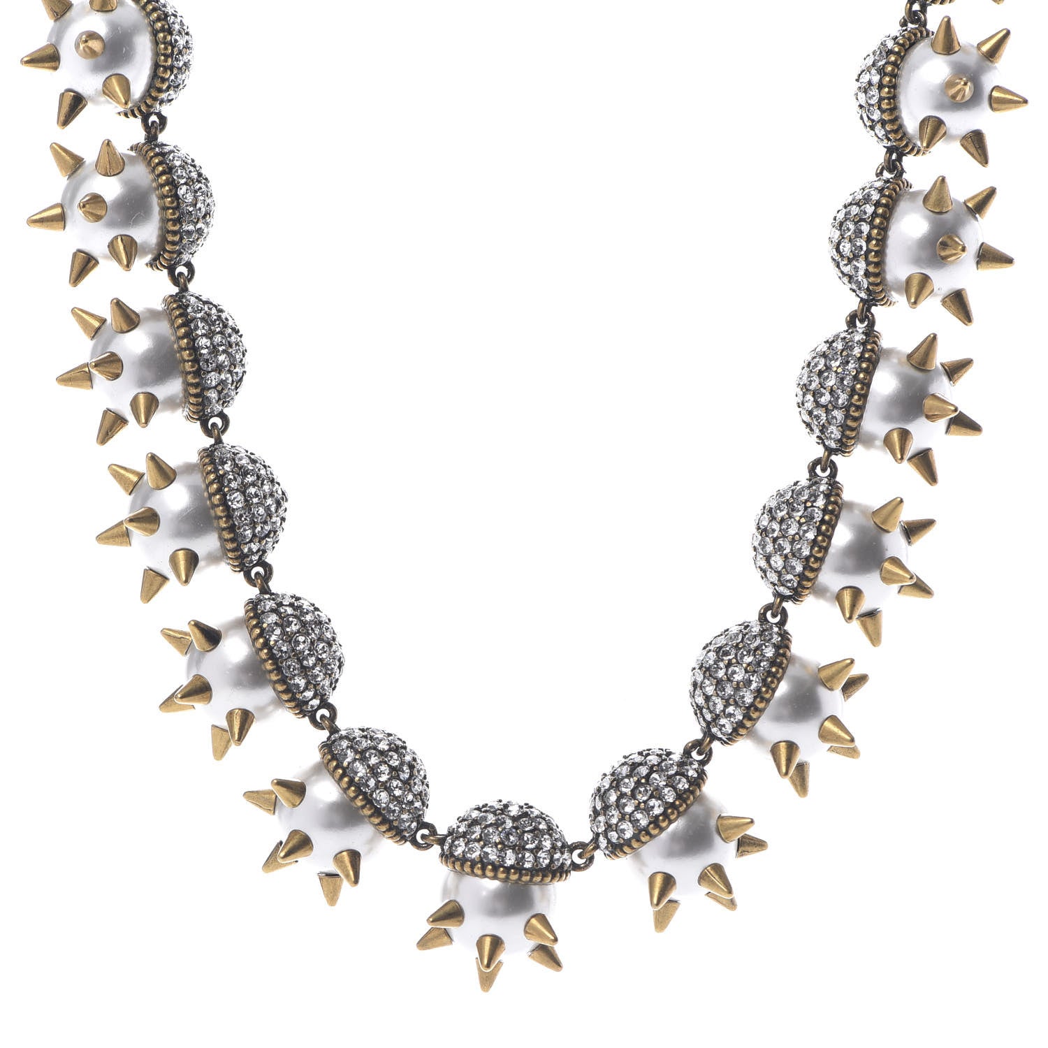 Gucci Spike Embellished Pearl Necklace 1 of 5