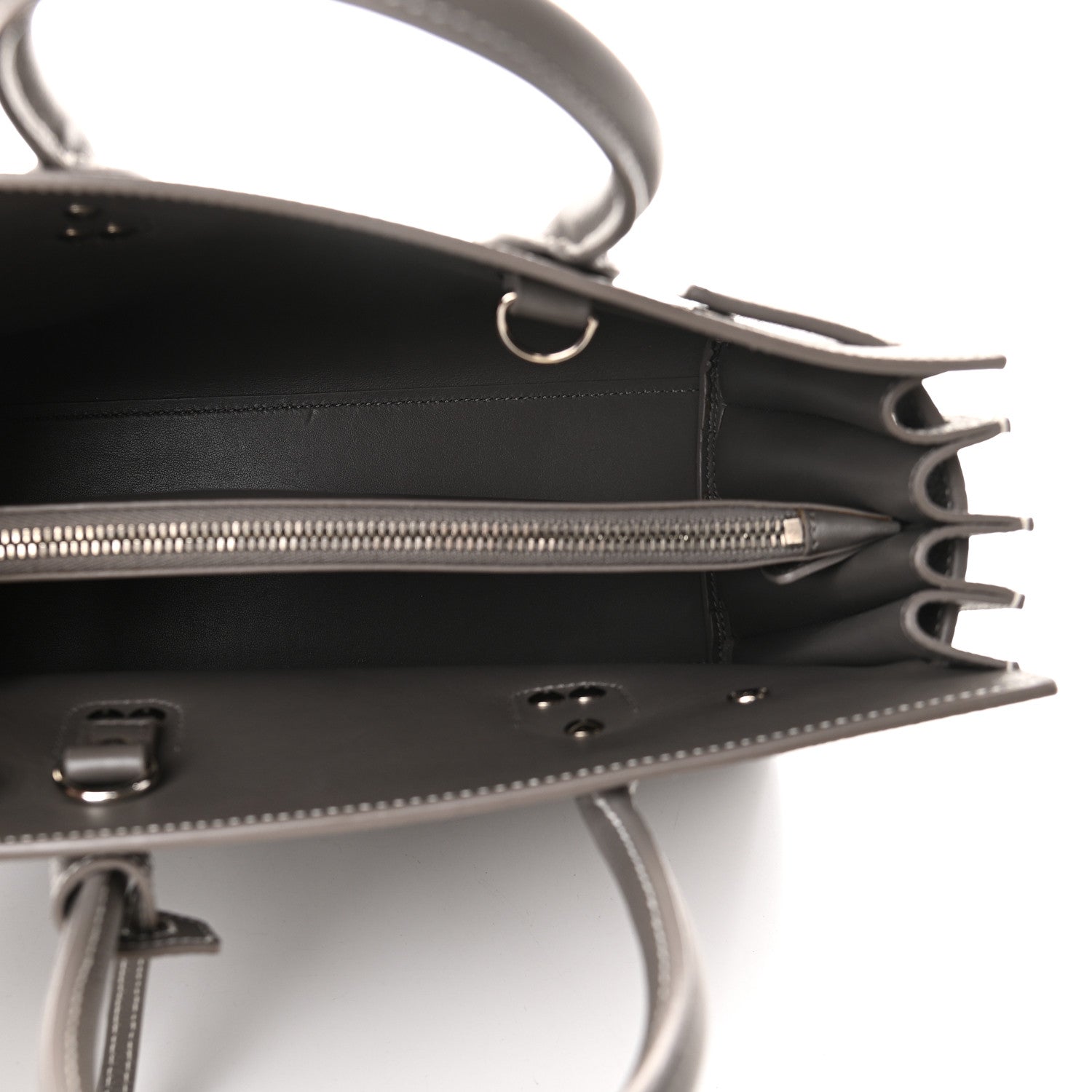 Saint Laurent Grained Calfskin Topstich Baby Sac De Jour Grey 6 of 10
