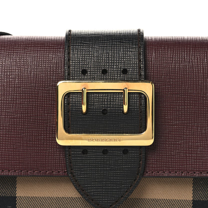Burberry House Check Bridle Calfskin Madison Buckle Bag Burgundy 9 of 11