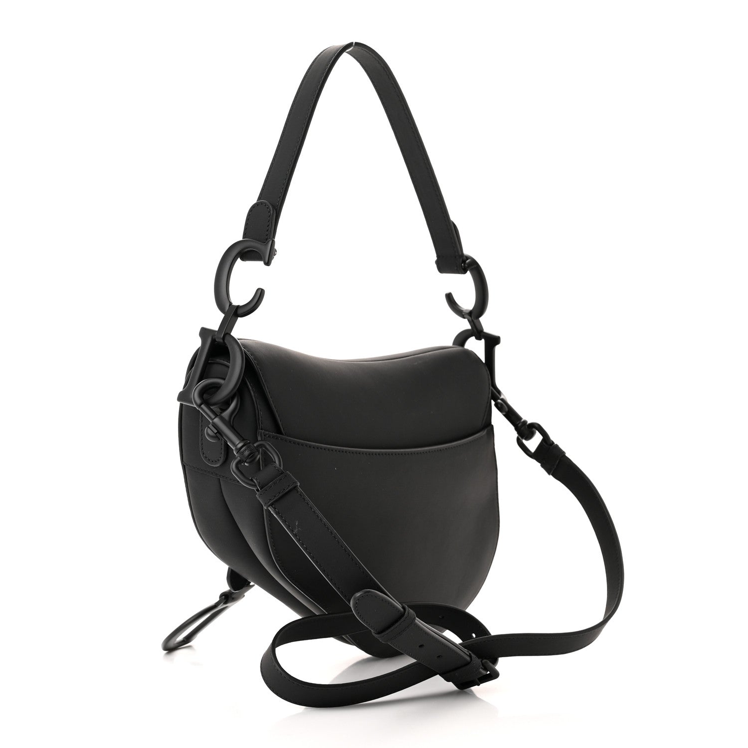 Christian Dior Ultra Matte Calfskin Saddle Bag With Strap Black 3 of 10