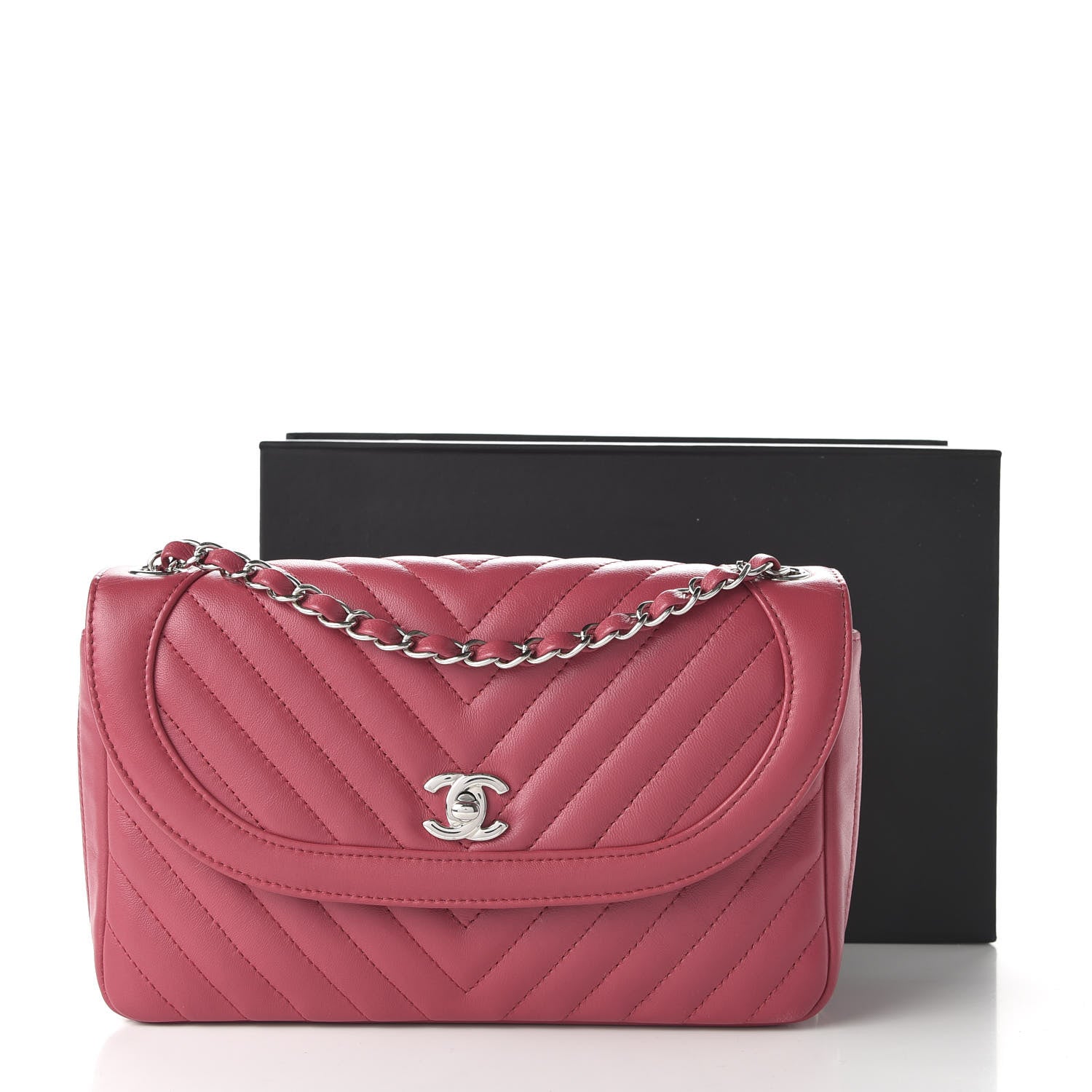 Chanel Lambskin Chevron Medium Single Flap Fuchsia 11 of 11