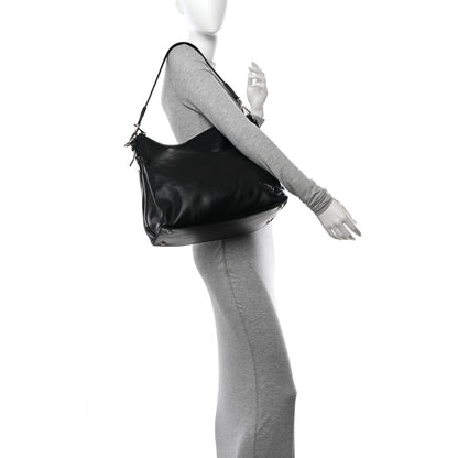 Prada Soft Calf Side Zip Hobo Black 2 of 10
