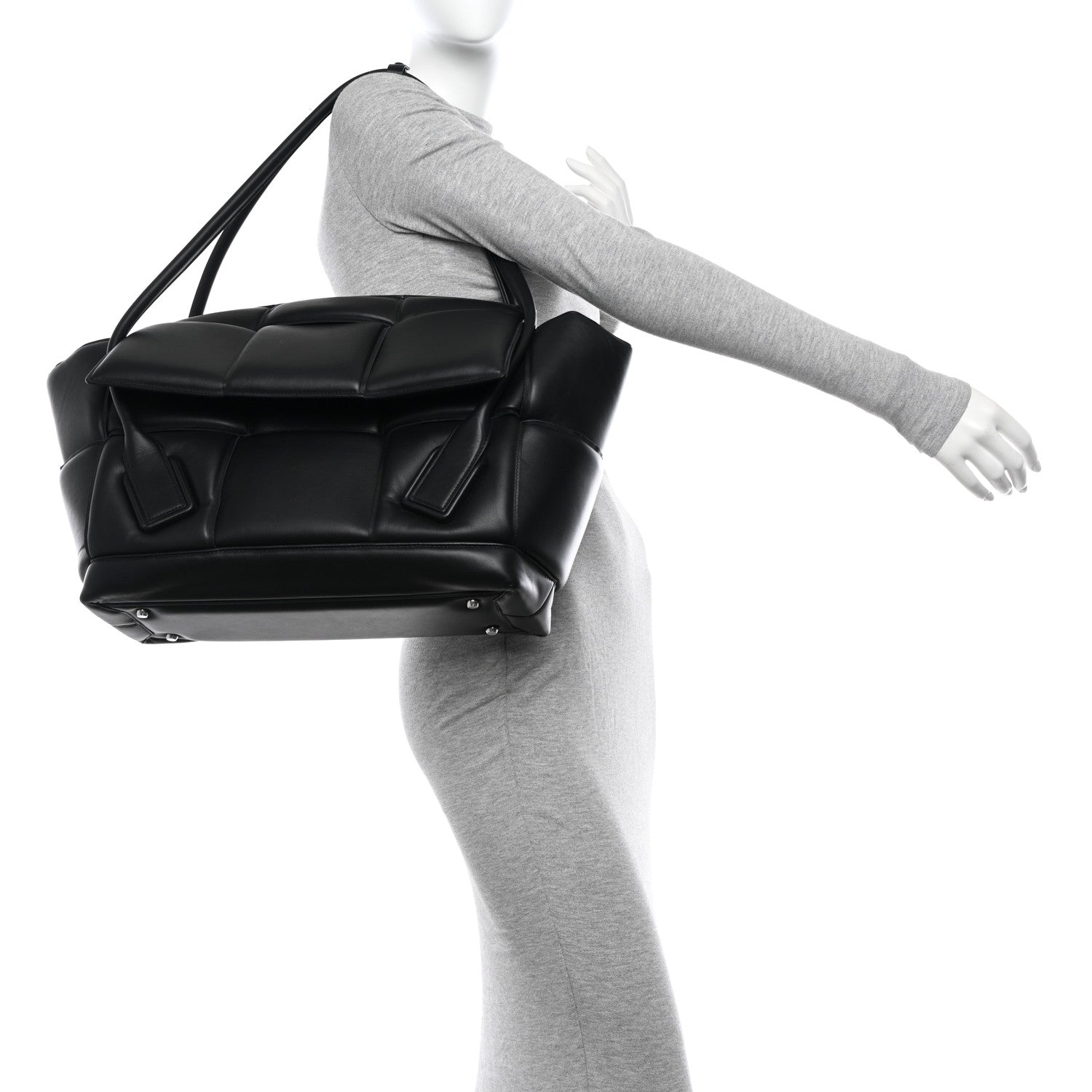 Bottega Veneta Nappa Maxi Intrecciato Padded Large Arco Black 2 of 14