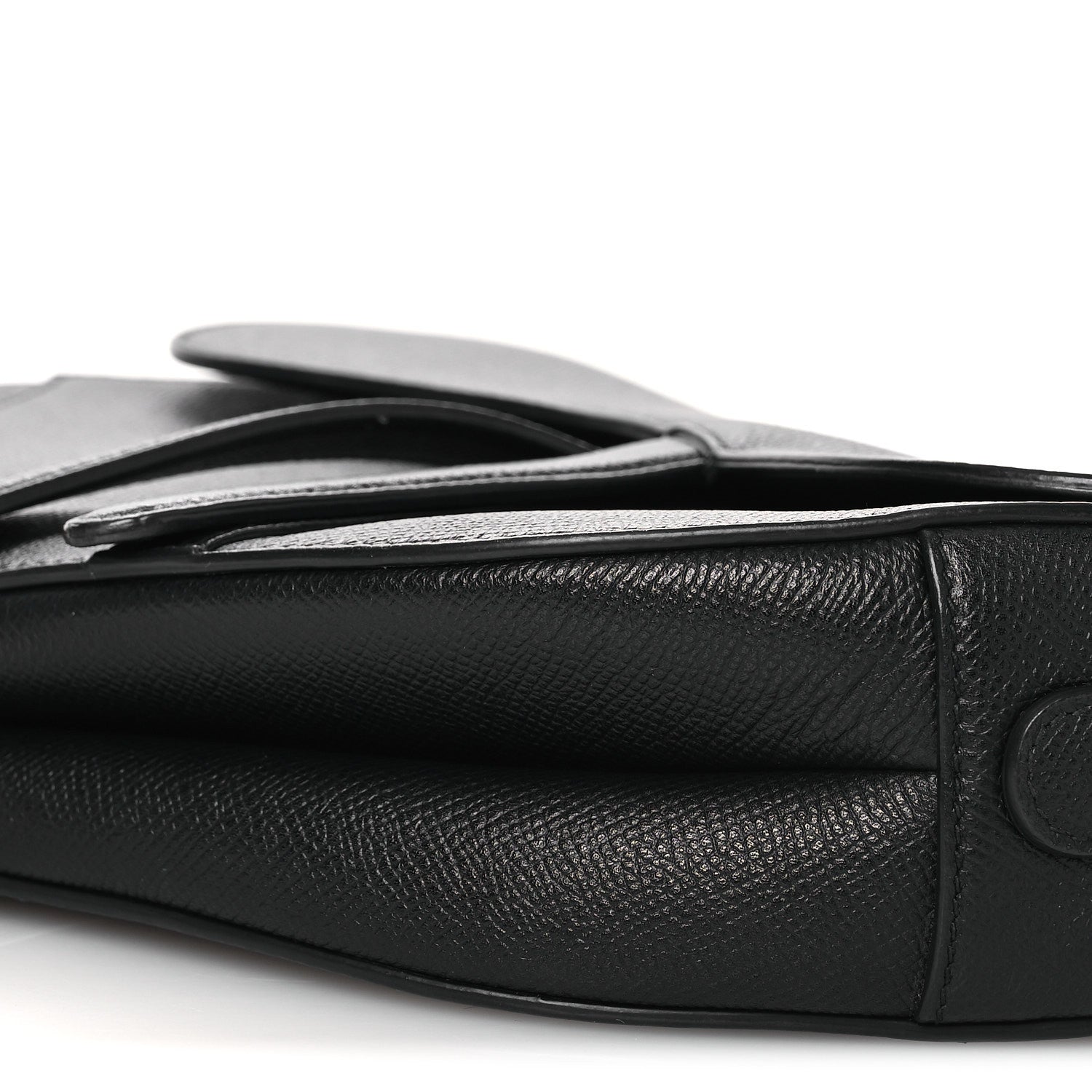 Christian Dior Grained Calfskin Saddle Bag Black 10 of 12