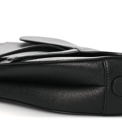 Christian Dior Grained Calfskin Saddle Bag Black 10 of 12