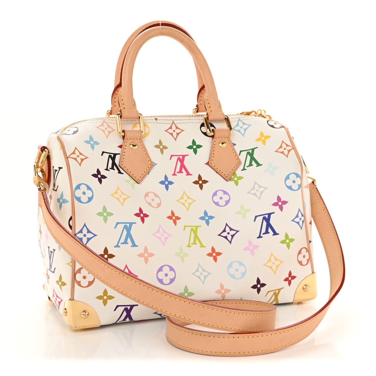 LV X TM Monogram Multicolor Speedy Bandouliere 25 White