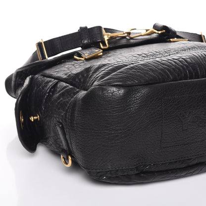 Saint Laurent Grained Calfskin Medium Besace Shoulder Bag Black 10 of 13