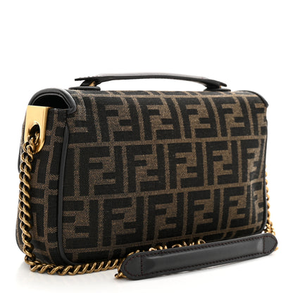 Fendi Fabric Jacquard FF 1974 Midi Chain Baguette Tobacco Moro 5 of 10
