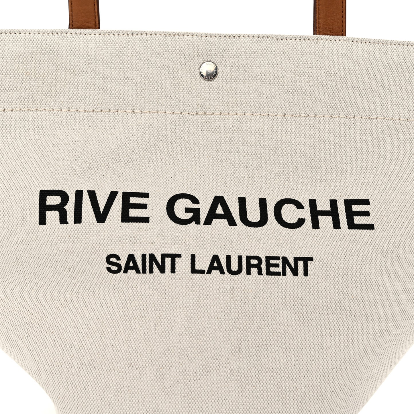 Linen Calfskin Rive Gauche Tote Greggio Brick