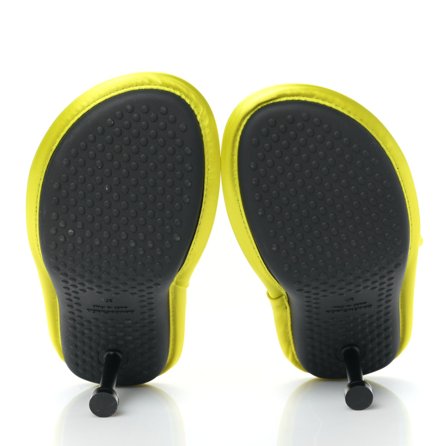 Balenciaga Satin Quilted Home 80mm Sandals 37 Lime 6 of 7