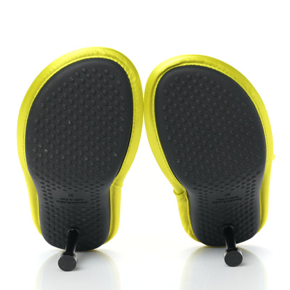 Balenciaga Satin Quilted Home 80mm Sandals 37 Lime 6 of 7