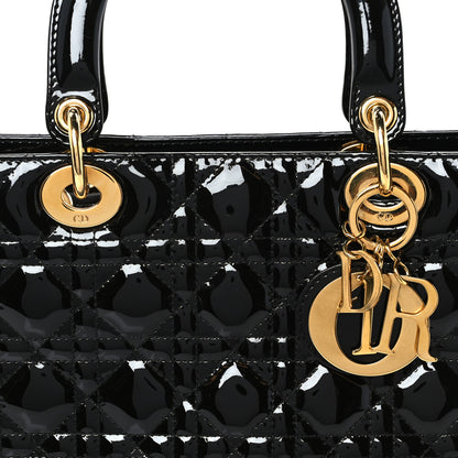 Christian Dior Patent Cannage Large Lady Dior Black 8 of 11