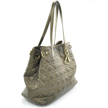 Christian Dior Coated Canvas Cannage Medium Panarea Tote Bronze 3 of 7