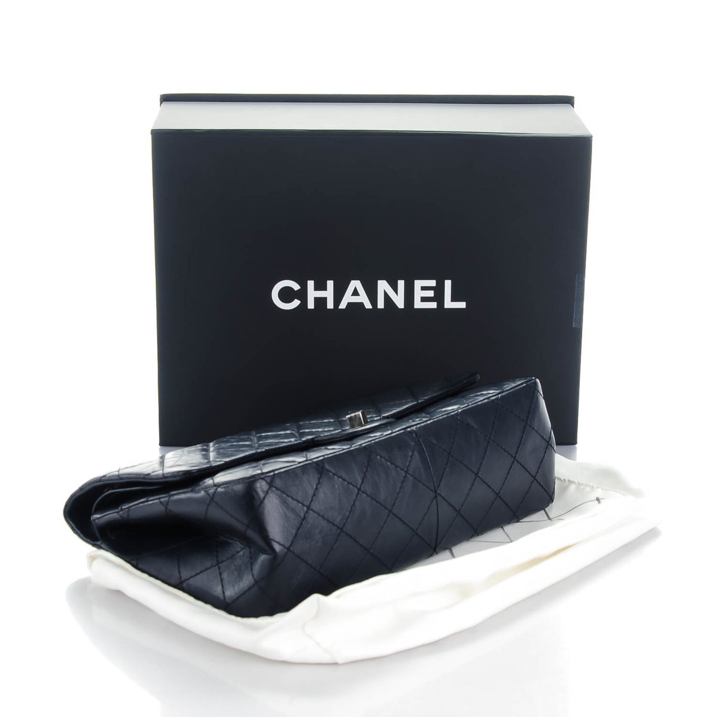 Aged Calfskin Quilted 2.55 Reissue 226 Flap Dark Navy Blue
