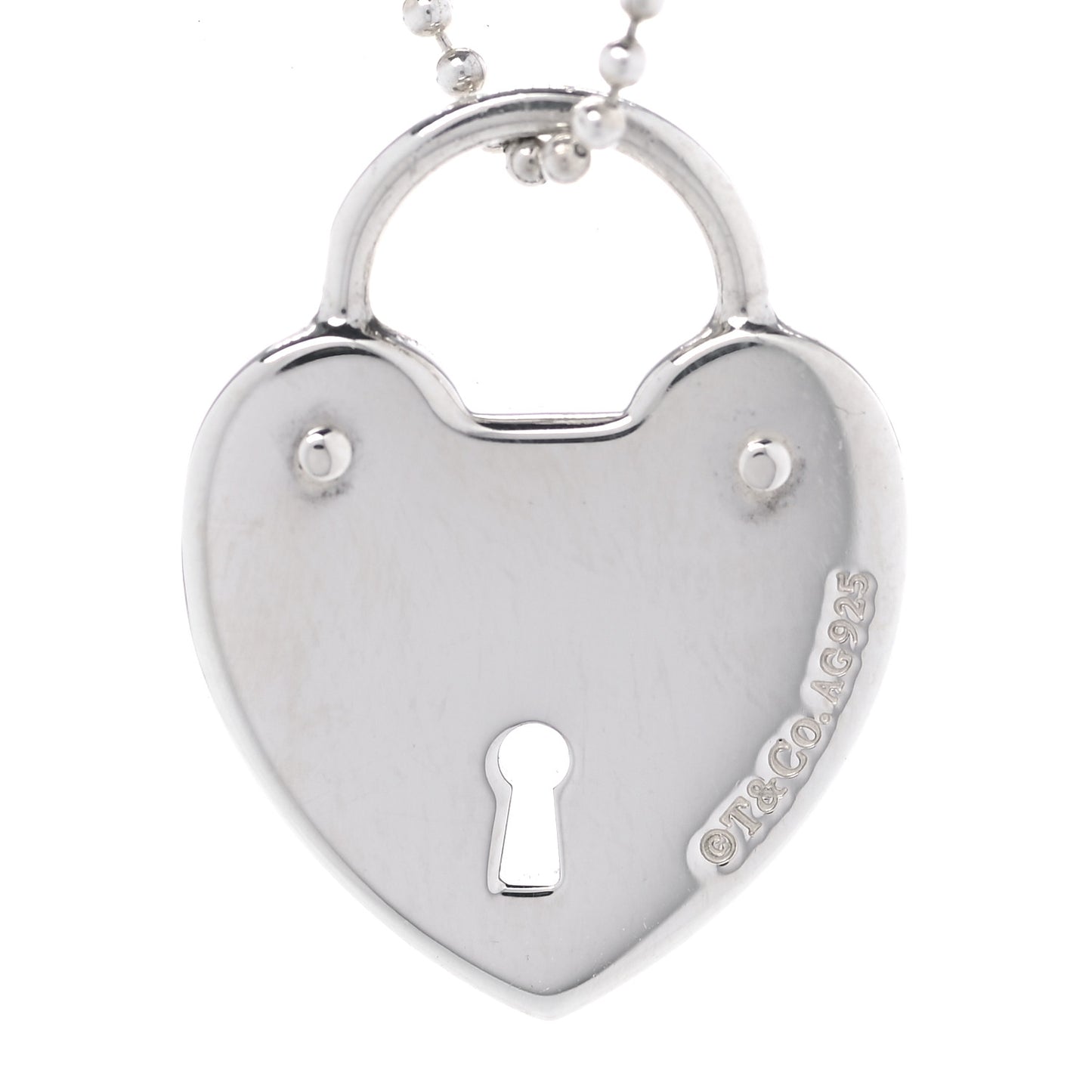 Sterling Silver Heart Lock Pendant Chain Necklace