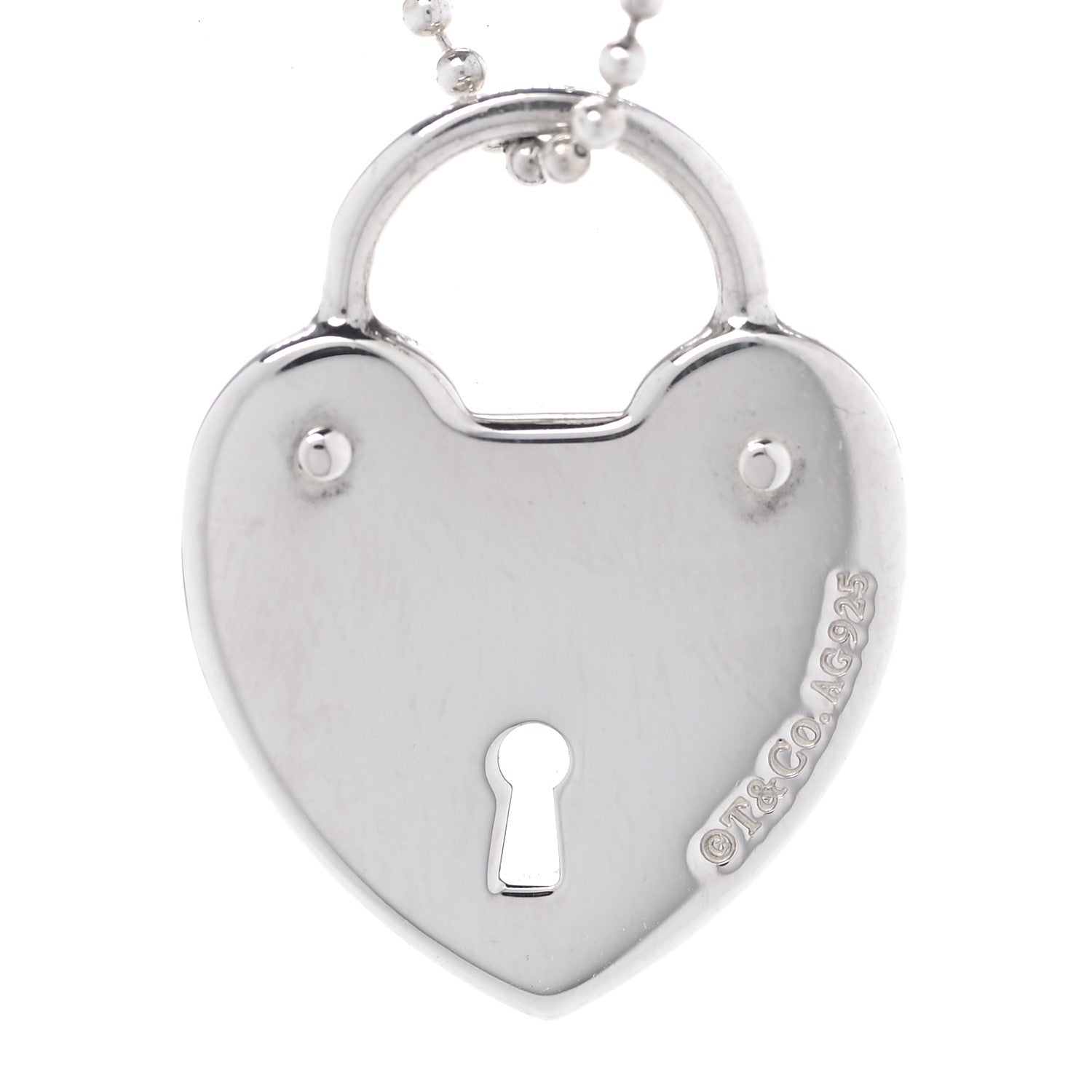 Tiffany Sterling Silver Heart Lock Pendant Chain Necklace 3 of 6