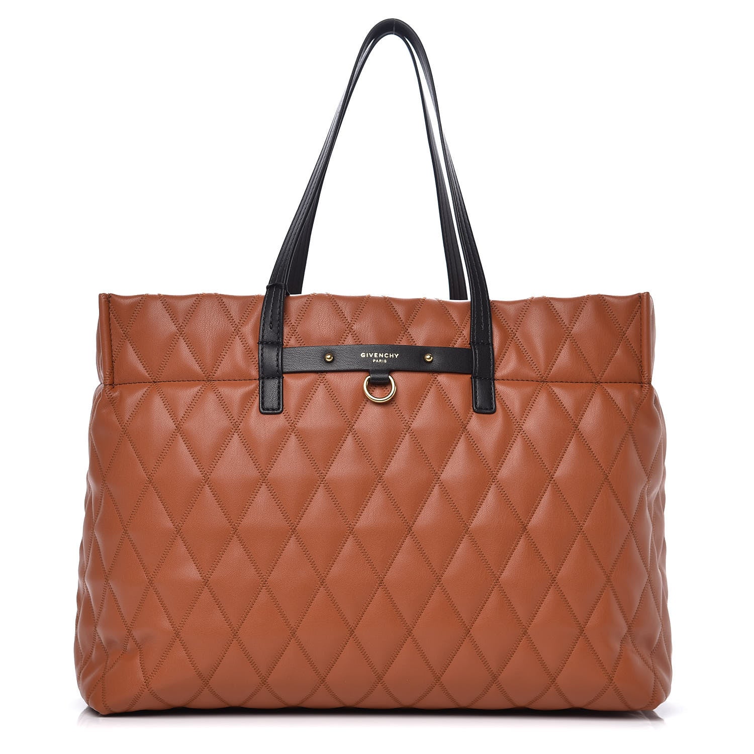 Givenchy Rubber Effect Canvas Quilted Duo Shopper Tote Chestnut 1 of 11