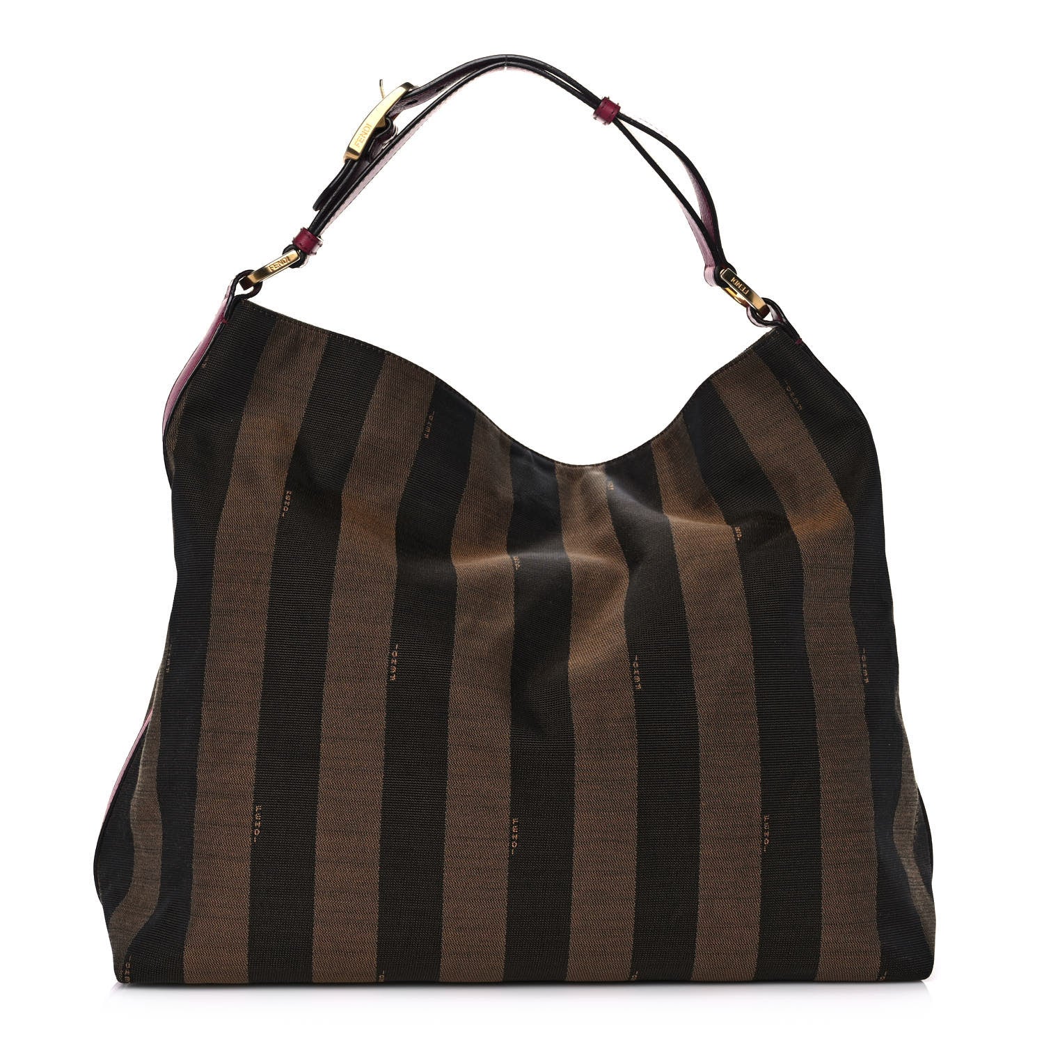 Fendi Pequin Vitello Large Hobo Tobacco Amarena 1 of 12