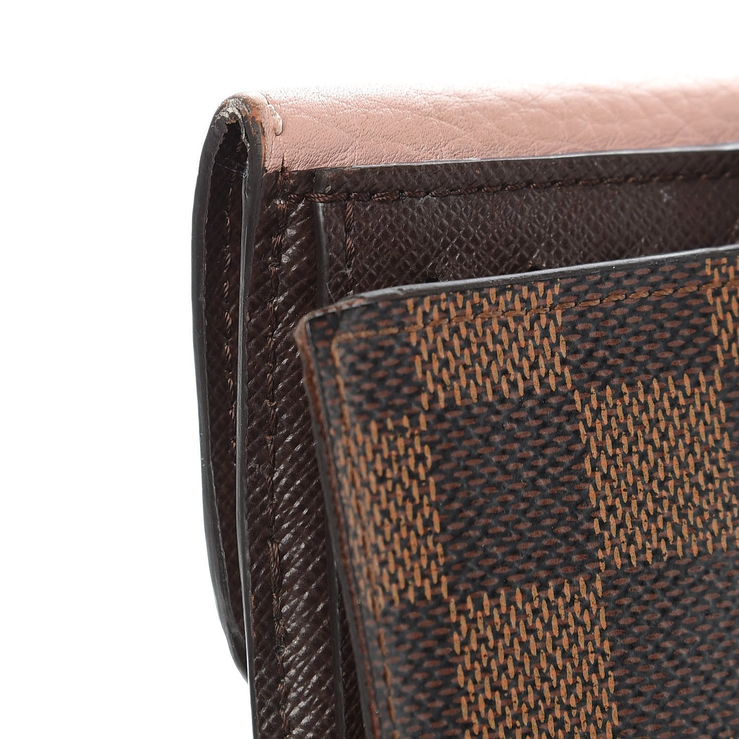 Damier Ebene Normandy Compact Wallet Rose Ballerine