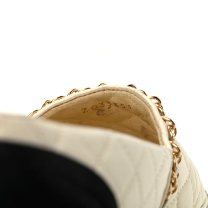 Chanel Lambskin Grosgrain Quilted CC Chain Espadrilles 38 Beige Black 9 of 9