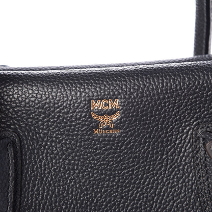 MCM Grained Calfskin Large Milla Tote Phantom Grey 7 of 14