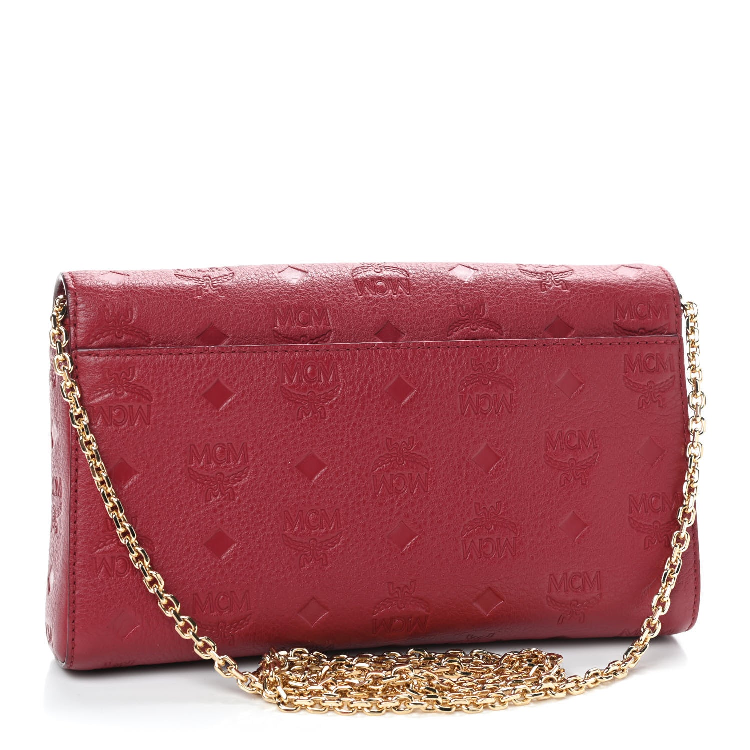 MCM Calfskin Ottomar Monogram Medium Millie Crossbody Bag Ruby Red 2 of 7