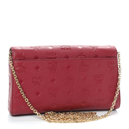 MCM Calfskin Ottomar Monogram Medium Millie Crossbody Bag Ruby Red 2 of 7